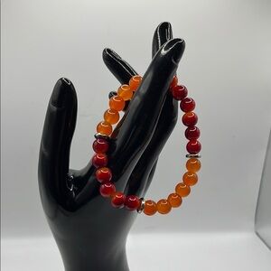 🌙 C758 - Prosperity & Good Fortune Elastic Bracelet - 8mm Orange Quartz